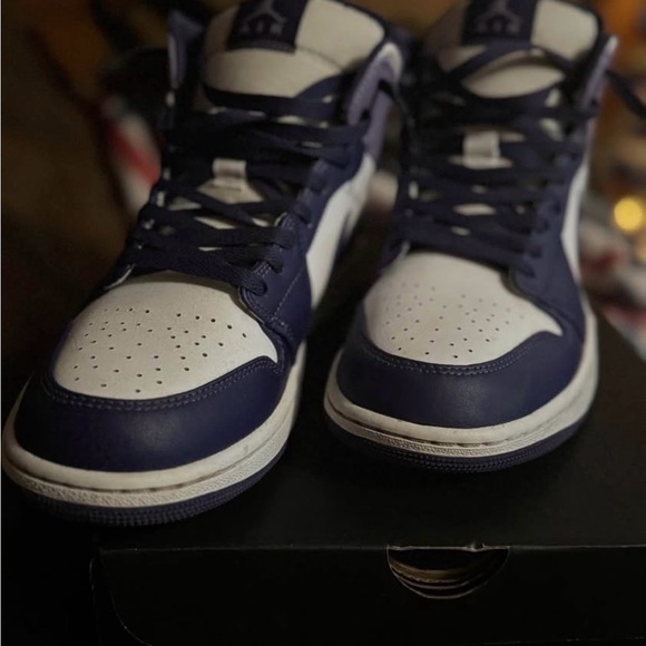 Nike Air Jordan Men's Sneakers - White, Purple, & Lavendar - Picture 2 of 5